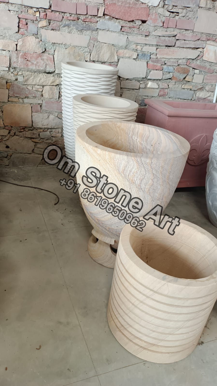 Stone Flower Pot Planter