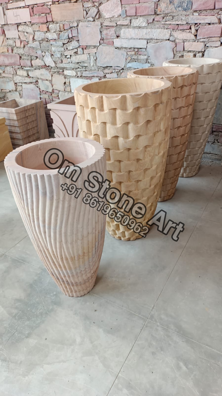 Stone Flower Pot Planter