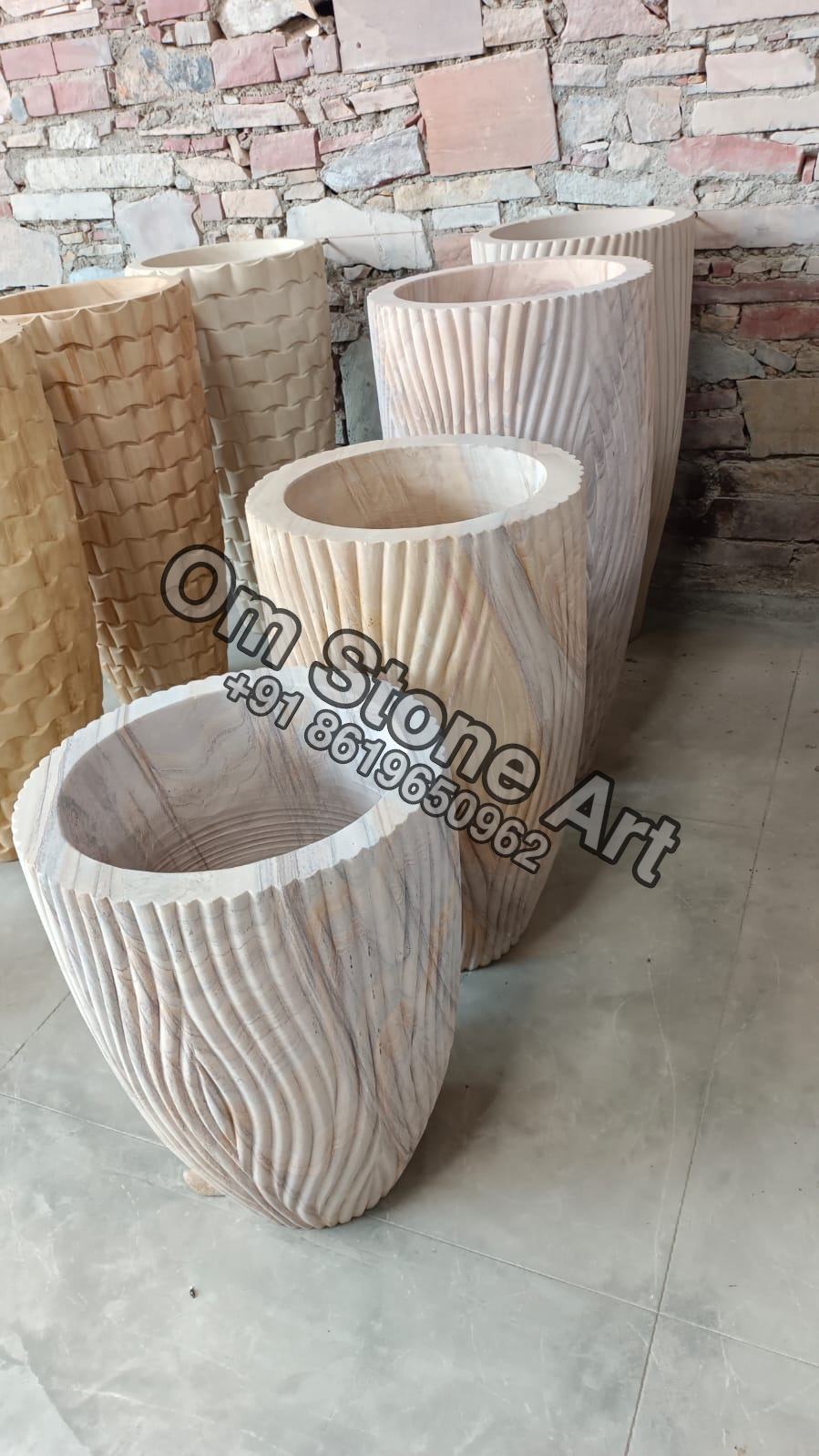 Stone Flower Pot Planter