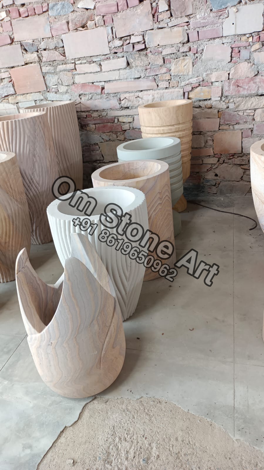 Stone Flower Pot Planter