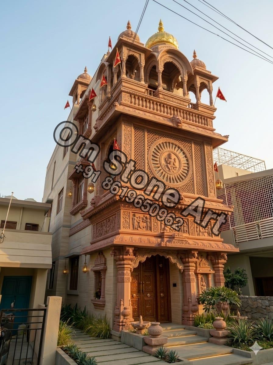 Red Sandstone Shiv-Parvati Temple Ground 1080ft by 27x40ft
