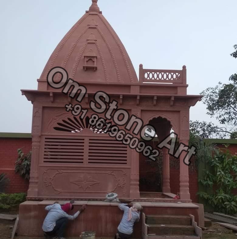 Pink Sandstone Temple 10ft x 20ft Shiv Mandir