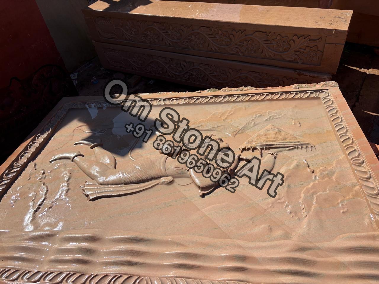 Stone Carved Wall Panel and Murals