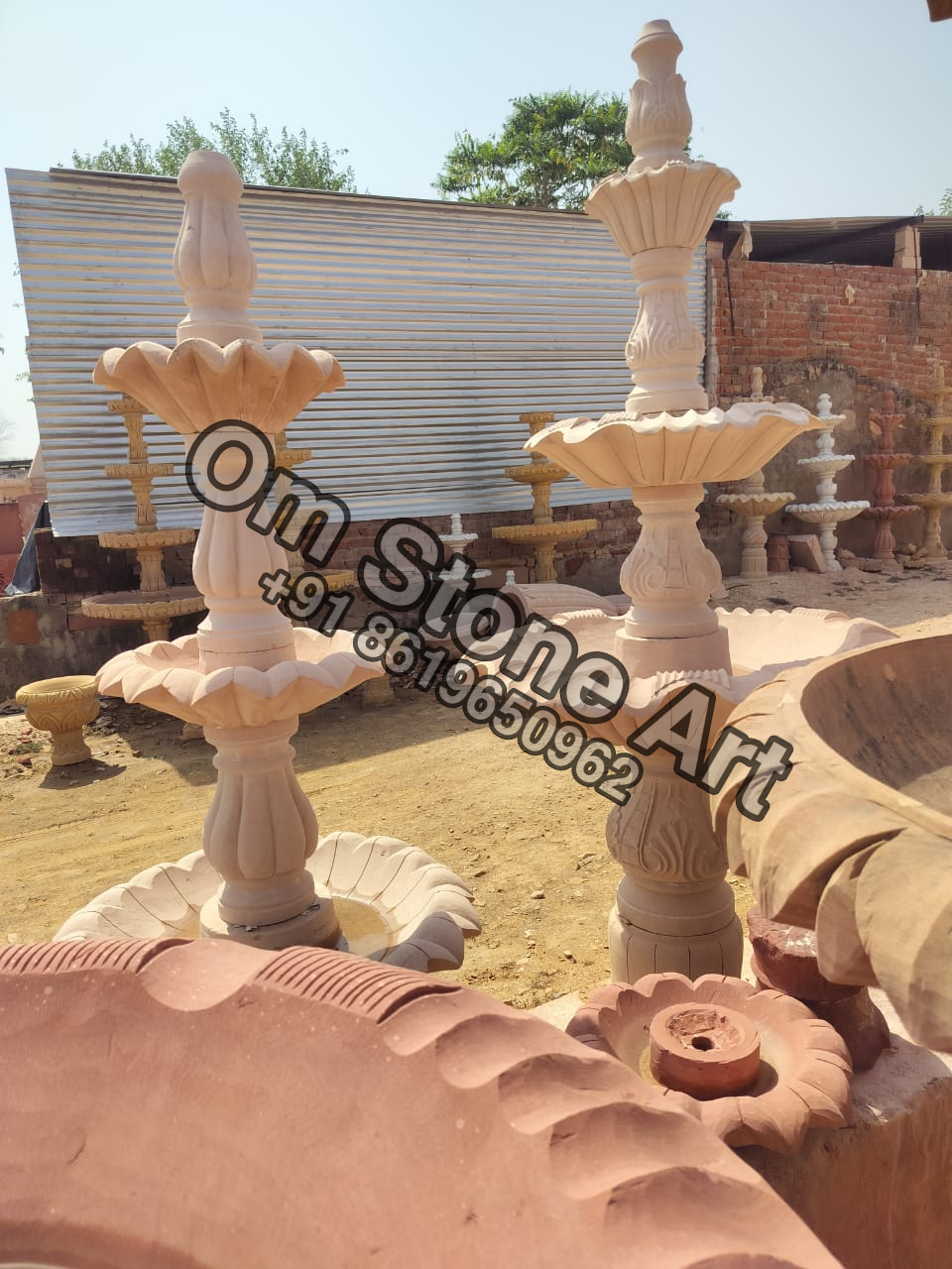 Pink Stone Fountain 8ft