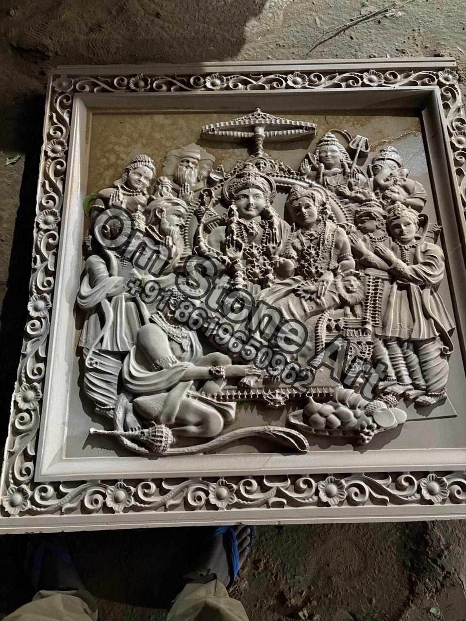 Stone Carved Wall Panel and Murals