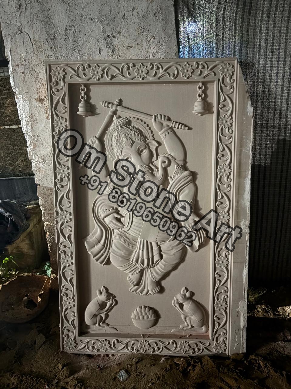 Stone Carved Wall Panel and Murals