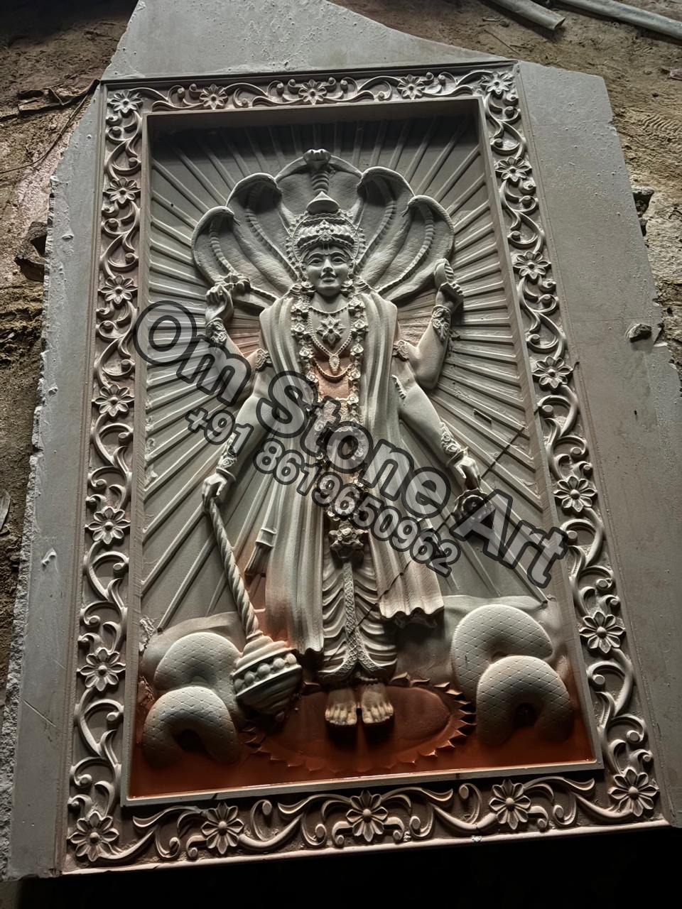 Stone Carved Wall Panel and Murals